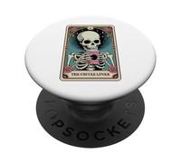 The Coffee Lover Carte de Tarot Squelette Halloween Café PopSockets PopGrip Adhésif