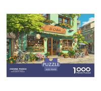 The Coffee Shop on The Street Corner Puzzle 1000 Pieces Cadeau Unique Jeu Éducatif Challenge Toy À De Qualité Supérieure Peinture Art pour Adultes Et Enfants À Partir De 12 Ans 70x50cm/1000pcs