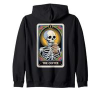 The Coffee Tarot Carte Squelette Halloween Coffee Lover Sweat à Capuche