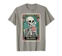 The Coffee Tarot Carte Squelette Halloween Coffee Lover T-Shirt