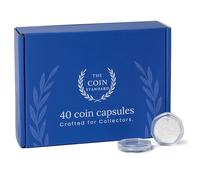 The Coin Standard Lot de 40 capsules pour pièces de monnaie de 50 pence - Étuis de rangement en acrylique transparent pour collectionneurs de pièces de monnaie britanniques.