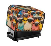 The Colorful Little Sheep Chorus Housse pour grille-pain 2 tranches de cuisine avec poches Protection contre la poussière et les traces de doigts