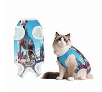 The Colorful World of Dogs Combinaison de convalescence pour chiens et chats après une chirurgie