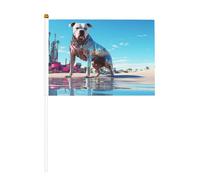 The Colorful World of Dogs Petits drapeaux sur bâtons - Durable 14 x 21 cm Mini drapeaux pour cour, jardin et décoration extérieure, lot de 6 et 12