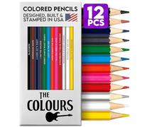 The Colours Lot de 12 crayons de couleur pour les fans des Beatles | 12 crayons à papier inspirés des Beatles | Chaque crayon est estampillé avec un terme lié aux Beatles | Cadeau idéal pour les fans du groupe | Fabriqué aux États-Unis