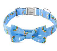 The Comfort Collier pour chien, collier souple réglable avec boucle à dégagement rapide pour animaux de compagnie avec nœud papillon pour petits chiens