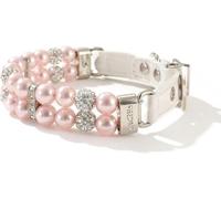 The Comfort Colliers for chien, collier de luxe for chien en perles faites à la main, réglable en cuir PU, colliers élégants for chat avec strass en cristal for petits chiens, chiots, chats, fête de m