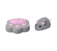 THE CONCEPT FACTORY - AN6101 - Jouet Télécommandé pour Chats en Forme de Souris 2 - Ultra Rapide - Interactif - avec Manette en Forme de Patte - en Plastique Abs - Rose et Gris - Unique