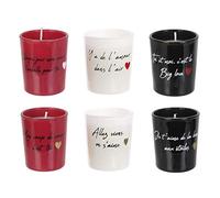 Coffret de 6 bougies Dites avec des mots Mots d'amour Rouge G