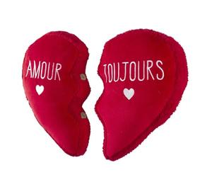 THE CONCEPT FACTORY Coussin Cœur Détachable Textile d'Intérieur Doux Rouge | Polyester, coussin cœur détachable, textile d'intérieur, design élégant, confortable, rouge