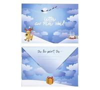 THE CONCEPT FACTORY - EC0002 Lot de 4 Lettres Au Père Noël À Décorer - Kit Créatif avec Stickers - Activité Familiale - Inclus Enveloppes, Stylo, Tampon - Couleur Multicolore