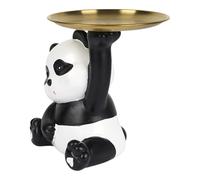 THE CONCEPT FACTORY, HD0524, Statue Panda Vide Poche Kawaii 18 cm - Décoration Originale et Pratique pour Rangements - Idéal pour Clés et Bijoux - Couleur Noir, Blanc, Or