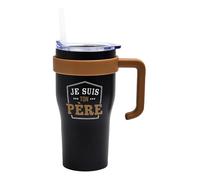 THE CONCEPT FACTORY, KA0618, Mug de Transport élégant 60cl, Isolation Thermique, Design Moderne, idéal pour café, thé, Smoothies, Facile à Nettoyer, Noir Taille : 60cl, Couleur : Noir