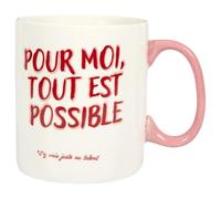 THE CONCEPT FACTORY, KA0641, Mug XXL Girl Power 70cl - Design Audacieux pour Boissons Chaudes et Froides, Facile à Nettoyer, Parfait pour Toutes Les Occasions - Blanc, Rose