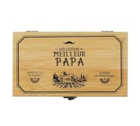 THE CONCEPT FACTORY - KV7391, Coffret en Bambou pour Vin avec 5 Accessoires Indispensables, Élégant et Pratique pour Dégustation, Taille: Compact, Couleur: Marron