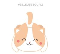 THE CONCEPT FACTORY, LA0122, Veilleuse Souple Chat Kawaii pour Enfant, luminaire décoratif, Fonction Tactile, Design Adorable, sécurité optimale, économe en énergie, Beige, 155x105x11 cm