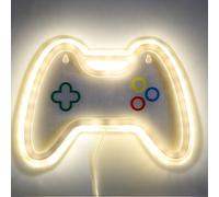 THE CONCEPT FACTORY - La0192 - Lampe LED Effet Néon Gaming USB - Décoration Lumineuse - Luminaire Moderne - Design Unique - Plastique Polypropylène - 24,5 x 2 x 18,5 cm - Jaune