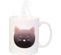 The Concept Factory, KA4188, Mug thermoreactif Original avec Design Chat, Change de Couleur au Contact de la Chaleur, en Porcelaine Durable, idéal pour café et thé, 30Cl, Noir/Rose