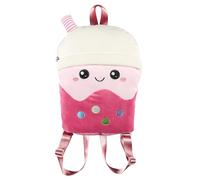 THE CONCEPT FACTORY - PE0082 - Sac à Dos en Peluche Bubble Tea Rose - Modèle Kawaii - Enfant - en Polyester Doux - Parfait pour L'École et Les Sorties - Design Amusant et Confortable - Rose - Unique