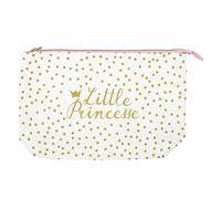 THE CONCEPT FACTORY - RG9215 Trousse de Toilette Enfant Little Princess - pour Affaires de Bébé - Coton et Viscose - Dimensions 37 x 10 x 23 cm - Taille Unique - Couleurs Rose Or Blanc