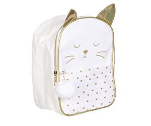 THE CONCEPT FACTORY Sac à Dos Chat Blanc pour Filles Loisir Blanc et Doré