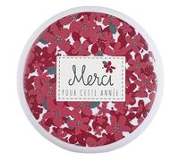 THE CONCEPT FACTORY - SB0021 Miroir de Poche Rouge Blanc Doré - Design Élégant et Compact, Double Face Standard et Grossissement, Message Inspirant 'Merci Pour Cette Année'