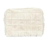 THE CONCEPT FACTORY, SC0636, Trousse Fluffy Fausse Fourrure, Trousse Fluffy Fausse Fourrure en Blanc, Accessoire de Mode Élégant et Pratique pour Ranger Vos Affaires avec Style