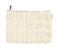 THE CONCEPT FACTORY, SC0637, Pochette Fluffy en Fausse Fourrure Blanc, Idéale pour Toutes Occasions, Élégance et Douceur pour un Style Unique et Confortable, avec Poches Intérieures