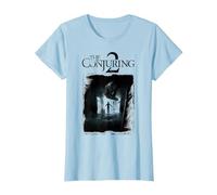 The Conjuring 2 Poster Distressed T-Shirt, Femme, Bleu Céleste, M