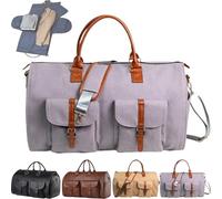 The Convertible Duffle Garment Luggage, 2 in 1 Hanging Suitcase Suit Travel Bags, Convertible Carry on Garment Bag (Grey)
