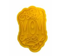 The Cookie Cutter Hub Emporte-pièce en forme de lettres avec inscription « Best Mom Ever Two » et gaufrage assorti pour cookies, biscuits, argile, décoration de pâtisserie 10 cm
