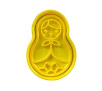 The Cookie Cutter Hub Emporte-pièce en forme de poupée Matriochka de 10 cm et embosseur assorti pour biscuits, argile, décoration de pâtisserie