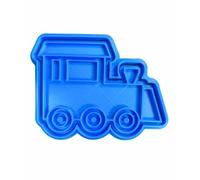 The Cookie Cutter Hub Emporte-pièce en forme de train de ville de 10 cm et gaufrage assorti pour biscuits, argile, décoration de pâtisserie