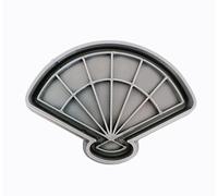 The Cookie Cutter Hub Emporte-pièce en forme d'éventail japonais de 9 cm et embosseur assorti pour biscuits, argile, décoration de pâtisserie