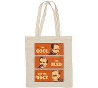 The Cool The Mad and The Ugly Camus Nietzche Satre Sac fourre-tout en coton naturel Blanc