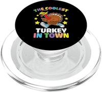 The Coolest Turkey in Town Thanksgiving Thankful for Family PopSockets PopGrip pour MagSafe