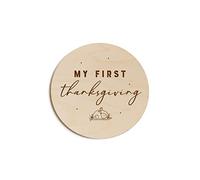 The Cotton & Canvas Co. My First Thanksgiving Carte en bois pour la première année de bébé, les premières vacances de bébé, fête prénatale, nouveau-né, accessoire de séance photo