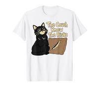 The Couch Knew The Risks Cat Humour T-Shirt Graphique avec Valeur
