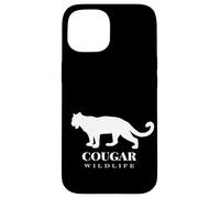 The Cougar, Woodland Wildlife Cougar Illustration Graphic Coque pour iPhone 15
