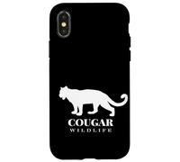 The Cougar, Woodland Wildlife Cougar Illustration Graphic Coque pour iPhone X/XS
