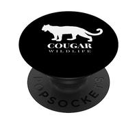The Cougar, Woodland Wildlife Cougar Illustration Graphic PopSockets PopGrip Adhésif