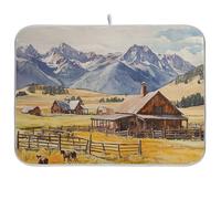 The Cowboy Ranch in Montana Tapis de séchage absorbant lavable pour cuisine, comptoir de cuisine, grand 45,7 x 61 cm
