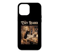 The Cozy Reader Livre pour Chat Noir Coque pour iPhone 12 Pro Max