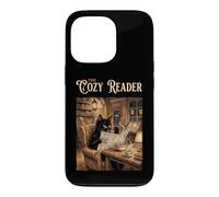 The Cozy Reader Livre pour Chat Noir Coque pour iPhone 13 Pro