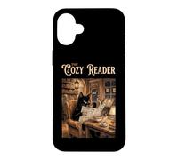 The Cozy Reader Livre pour Chat Noir Coque pour iPhone 16 Plus