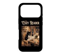 The Cozy Reader Livre pour Chat Noir Coque pour iPhone 17 Pro