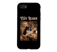 The Cozy Reader Livre pour Chat Noir Coque pour iPhone SE (2020) / 7/8