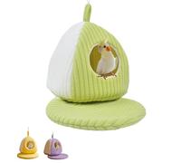 The Cozy Winter Bird Nest,Hanging Bird House with Soft Mat for Cage,Warm & Snug Bed for Indoor & Outdoor Use,Parakeet Nest for Sleeping (Green, S)