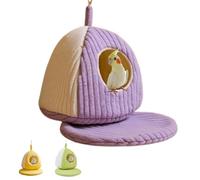 The Cozy Winter Bird Nest,Hanging Bird House with Soft Mat for Cage,Warm & Snug Bed for Indoor & Outdoor Use,Parakeet Nest for Sleeping (Purple, M)