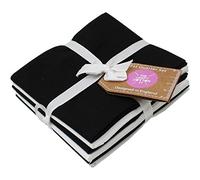 The Craft Cotton Co Lot de 6 coupons de tissu 100 % coton (idéal pour l'artisanat, le matelassage, le patchwork, la couture) Noir et blanc uni (45 x 55 cm)